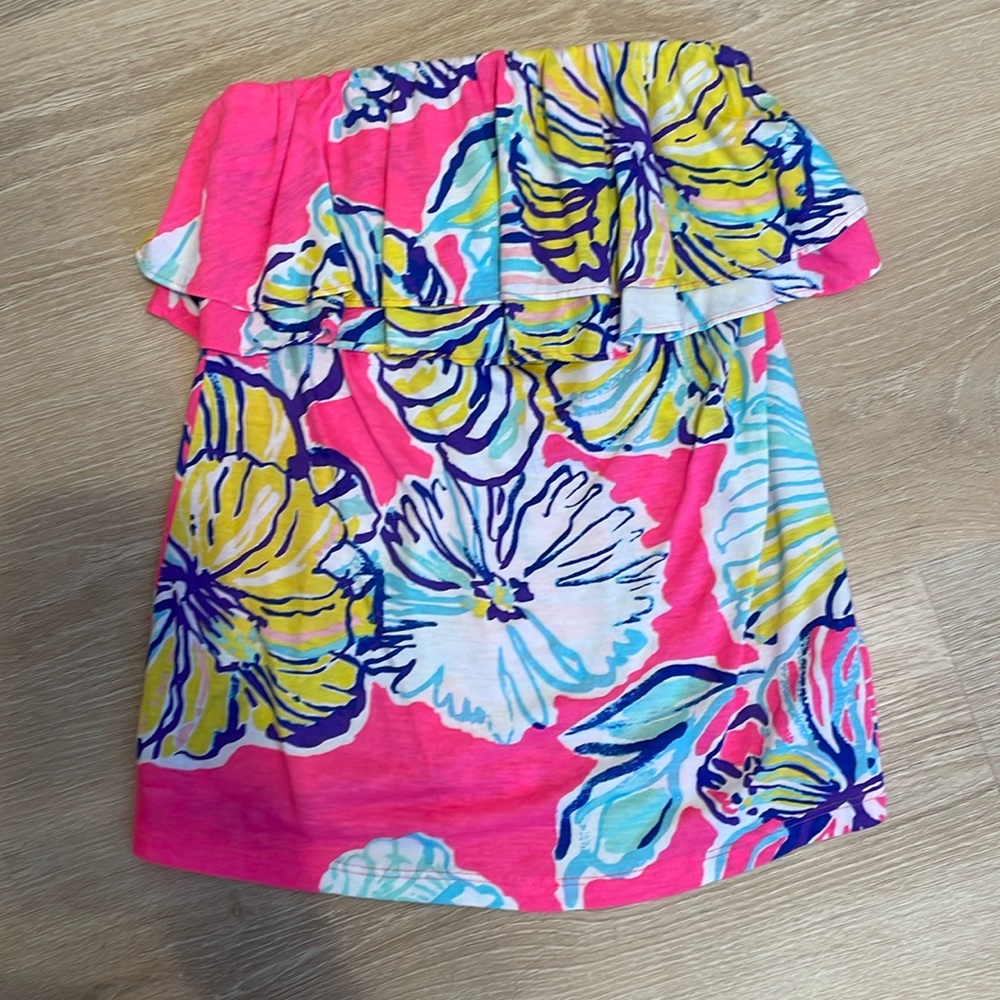 Lilly Pulitzer strapless ruffle tube top Size XS